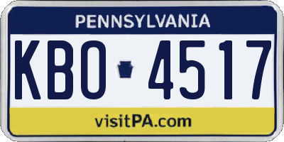 PA license plate KBO4517