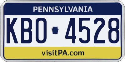 PA license plate KBO4528