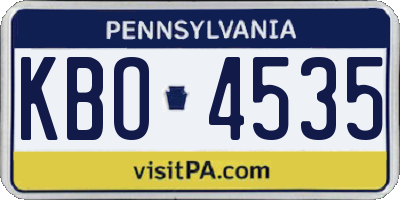 PA license plate KBO4535