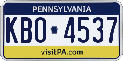 PA license plate KBO4537