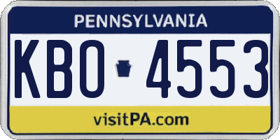 PA license plate KBO4553