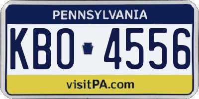 PA license plate KBO4556