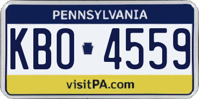 PA license plate KBO4559