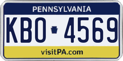 PA license plate KBO4569