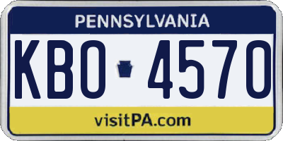 PA license plate KBO4570
