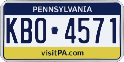 PA license plate KBO4571