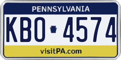PA license plate KBO4574