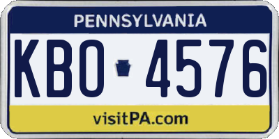 PA license plate KBO4576