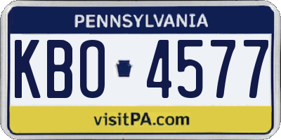 PA license plate KBO4577