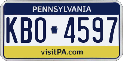 PA license plate KBO4597
