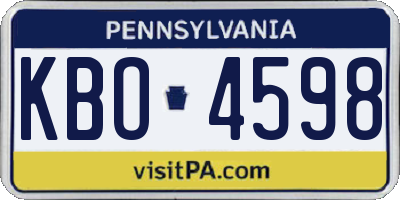 PA license plate KBO4598