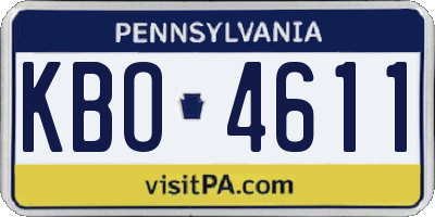 PA license plate KBO4611