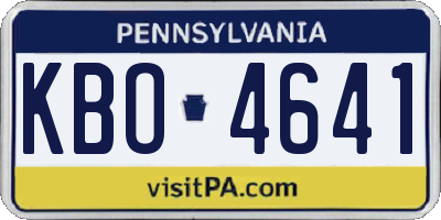 PA license plate KBO4641
