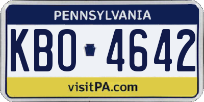 PA license plate KBO4642