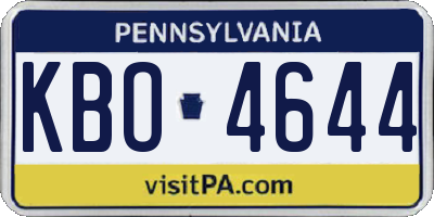 PA license plate KBO4644