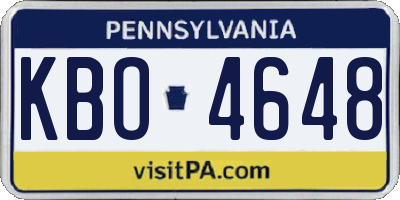PA license plate KBO4648