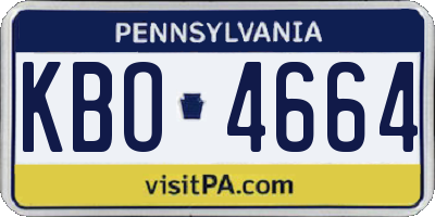 PA license plate KBO4664