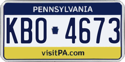 PA license plate KBO4673
