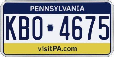 PA license plate KBO4675