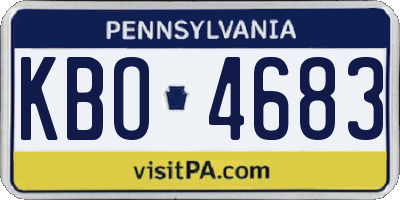 PA license plate KBO4683