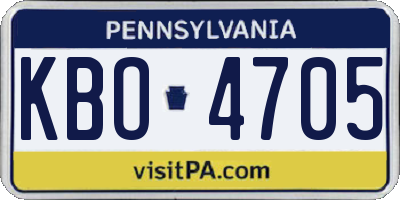 PA license plate KBO4705