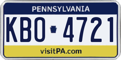 PA license plate KBO4721