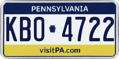 PA license plate KBO4722