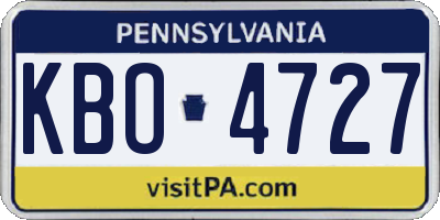 PA license plate KBO4727