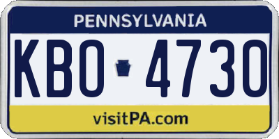 PA license plate KBO4730