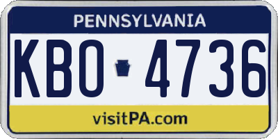 PA license plate KBO4736