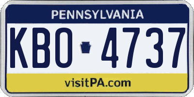 PA license plate KBO4737