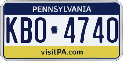 PA license plate KBO4740