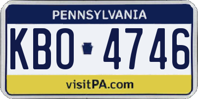 PA license plate KBO4746