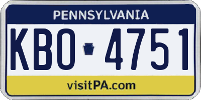 PA license plate KBO4751
