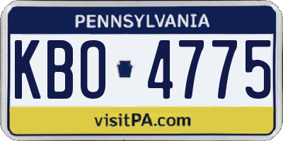PA license plate KBO4775