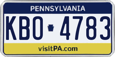 PA license plate KBO4783