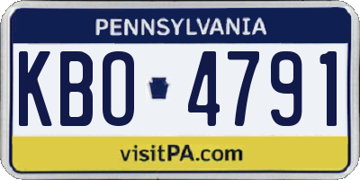 PA license plate KBO4791