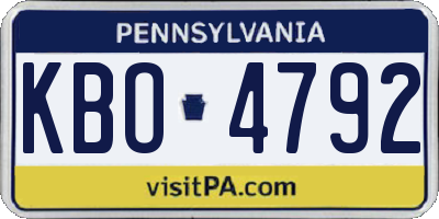 PA license plate KBO4792