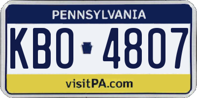 PA license plate KBO4807