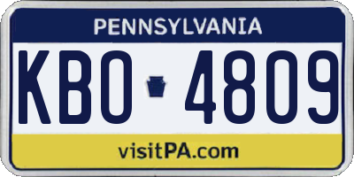 PA license plate KBO4809