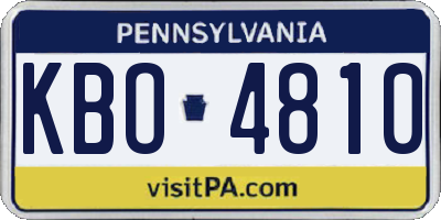 PA license plate KBO4810
