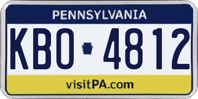 PA license plate KBO4812