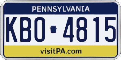 PA license plate KBO4815