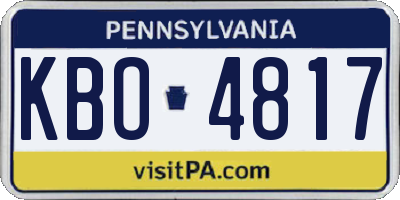 PA license plate KBO4817