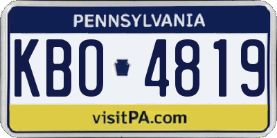 PA license plate KBO4819