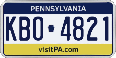 PA license plate KBO4821