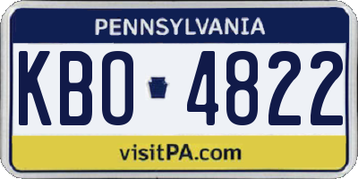 PA license plate KBO4822