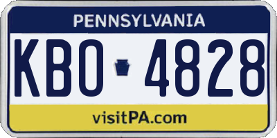 PA license plate KBO4828