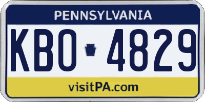 PA license plate KBO4829