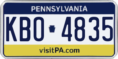 PA license plate KBO4835